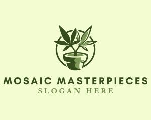 Organic Marijuana Plant logo design