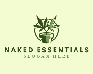 Organic Marijuana Plant logo design