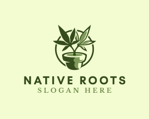 Organic Marijuana Plant logo design