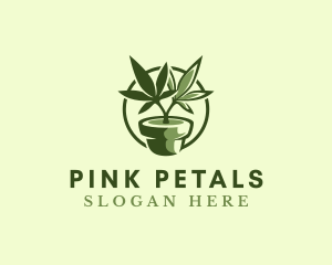 Organic Marijuana Plant logo design