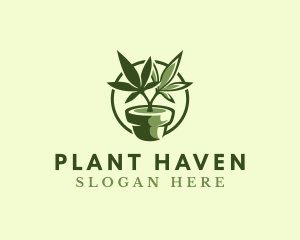 Organic Marijuana Plant logo design