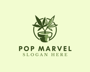 Organic Marijuana Plant logo design