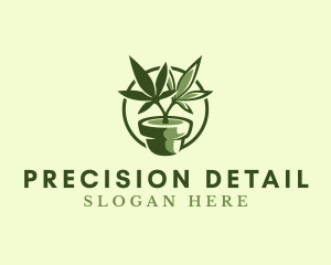 Organic Marijuana Plant logo design