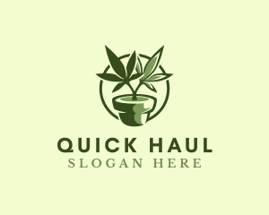 Organic Marijuana Plant logo design