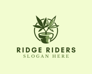 Organic Marijuana Plant logo design