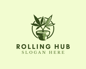 Organic Marijuana Plant logo design