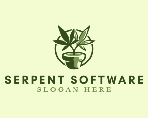 Organic Marijuana Plant logo design