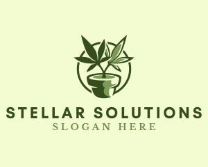 Organic Marijuana Plant logo design