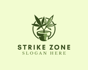 Organic Marijuana Plant logo design