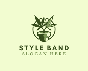 Organic Marijuana Plant logo design