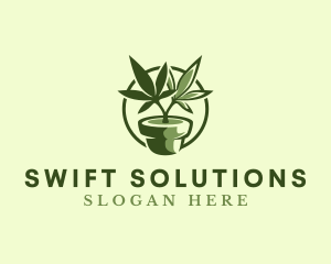 Organic Marijuana Plant logo design