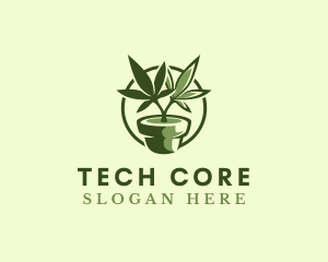 Organic Marijuana Plant logo design