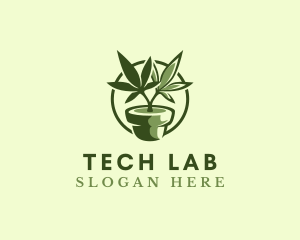 Organic Marijuana Plant logo design