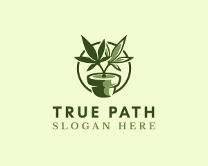 Organic Marijuana Plant logo design