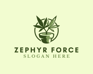 Organic Marijuana Plant logo design