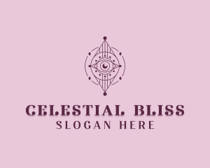 Celestial Eye Moon logo design