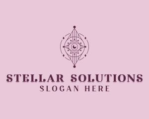 Celestial Eye Moon logo design