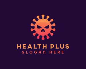Orange Virus Skull logo