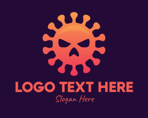 Viral - Orange Virus Skull logo design