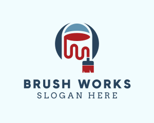 Painter Brush Bucket logo design