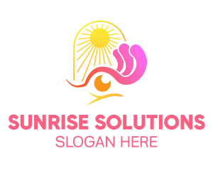 Sun Waves Eye logo design