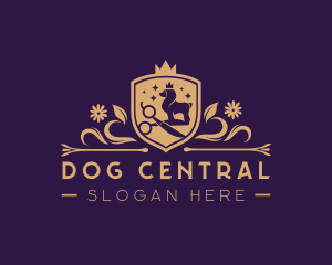 Royal Crow Dog Grooming logo design