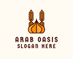 Geometric Mosque Dome logo design