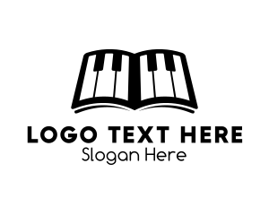 Piano - Piano Music Lessons Book logo design