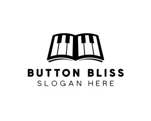 Piano Music Lessons Book logo design