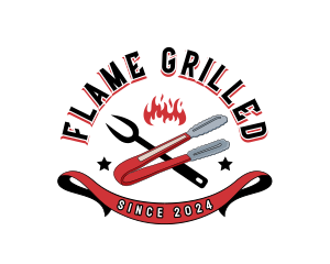 Grilling Smoked Tong Fork logo design