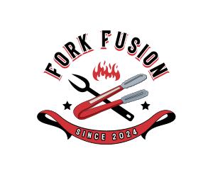 Grilling Smoked Tong Fork logo design