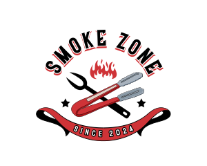 Grilling Smoked Tong Fork logo design