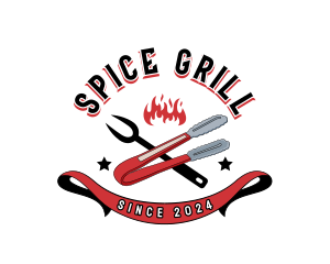 Grilling Smoked Tong Fork logo design