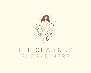 Leaf Sparkle Wellness Lady logo design