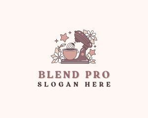 Stand Mixer Floral Pastry logo design