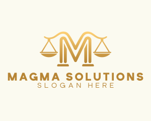 Lawyer Scale Letter M logo design