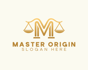 Lawyer Scale Letter M logo design