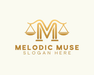 Lawyer Scale Letter M logo design