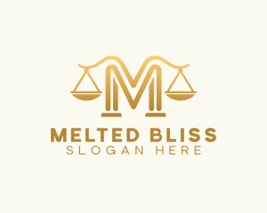 Lawyer Scale Letter M logo design