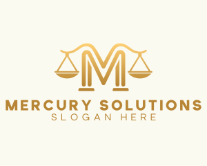 Lawyer Scale Letter M logo design