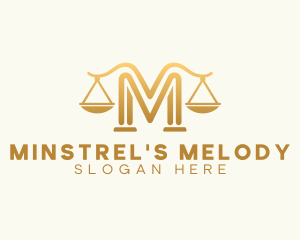 Lawyer Scale Letter M logo design