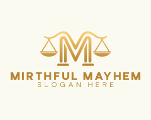 Lawyer Scale Letter M logo design