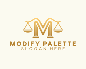 Lawyer Scale Letter M logo design