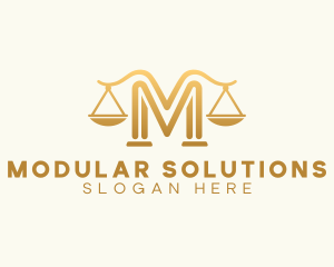 Lawyer Scale Letter M logo design