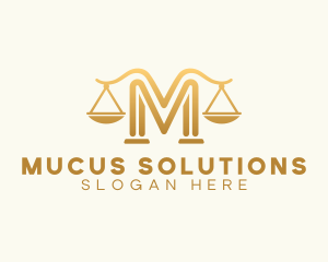 Lawyer Scale Letter M logo design