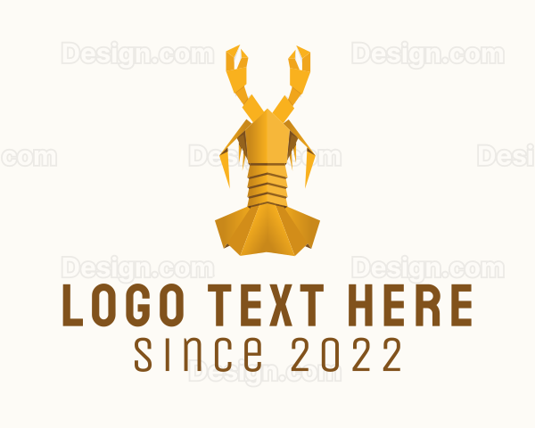 Yellow Lobster Origami Logo