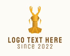 Yellow Lobster Origami  logo