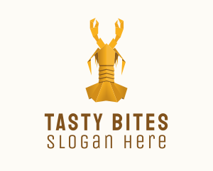 Yellow Lobster Origami  Logo