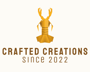 Yellow Lobster Origami  logo design