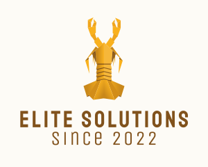 Yellow Lobster Origami  logo